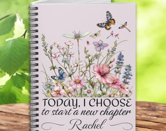 Personalized Women Notebook. Custom Spiral Journal for her - Friend Gift - Ruled Lines