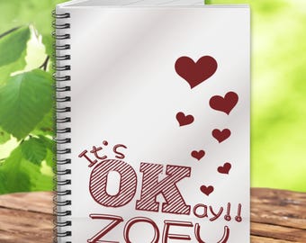 Custom Notebook for Teen Girls and Women. Personalized Spiral Journal - Friend Gift - Ruled Lines