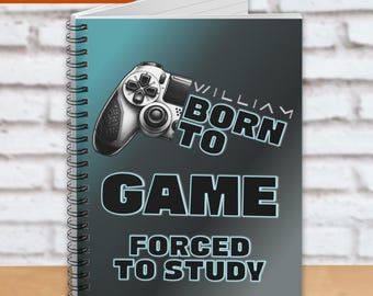 Personalized Gamer Notebook - Custom Name Journal Gift - Back to School - Spiral - Ruled Lines