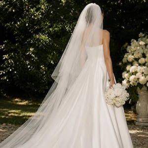 The Paige Veil | Two Tier Cathedral Wedding | Soft Tulle Drop Veil