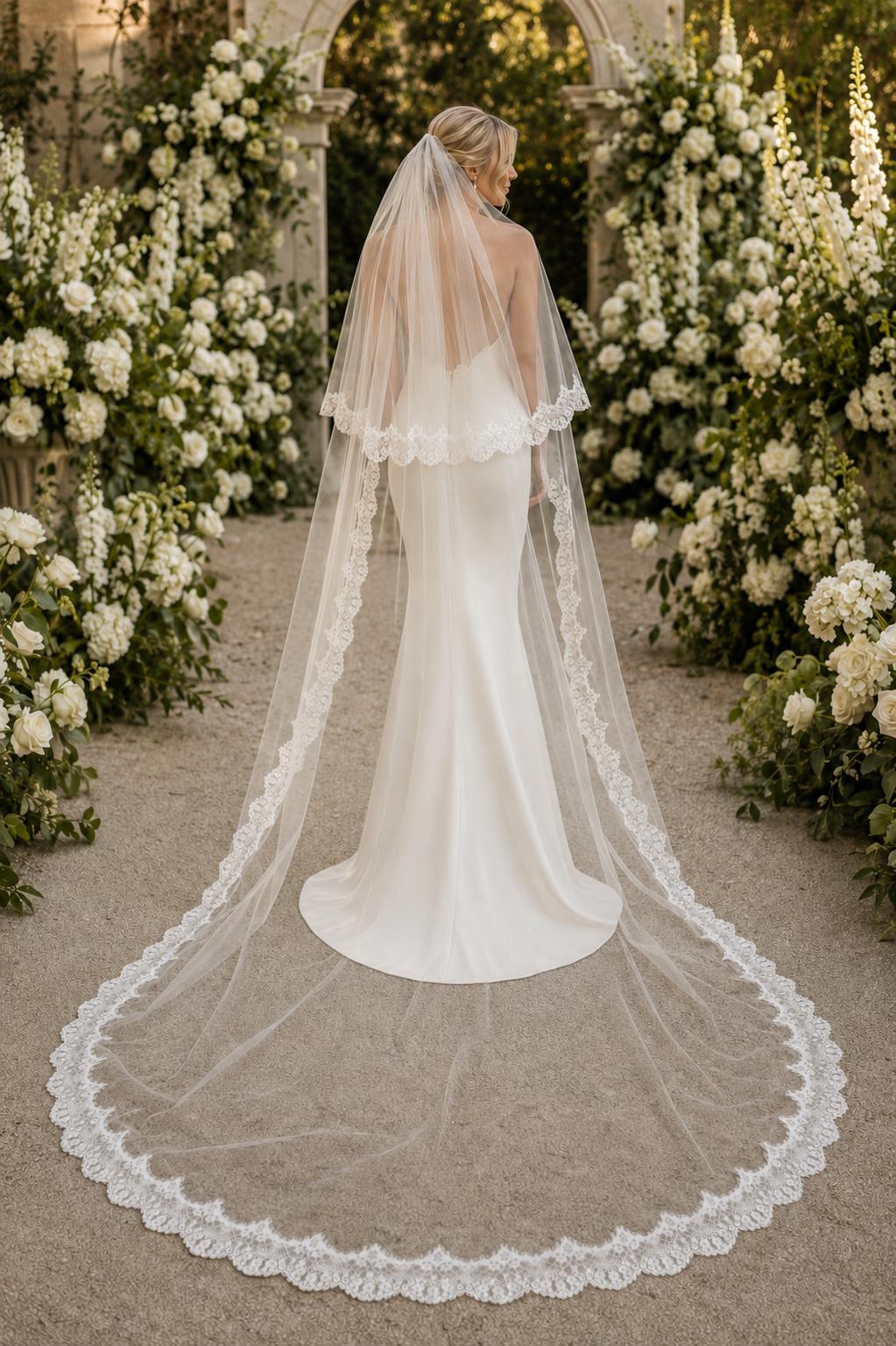 Two Tiered Cathedral Veil Scallop - Etsy