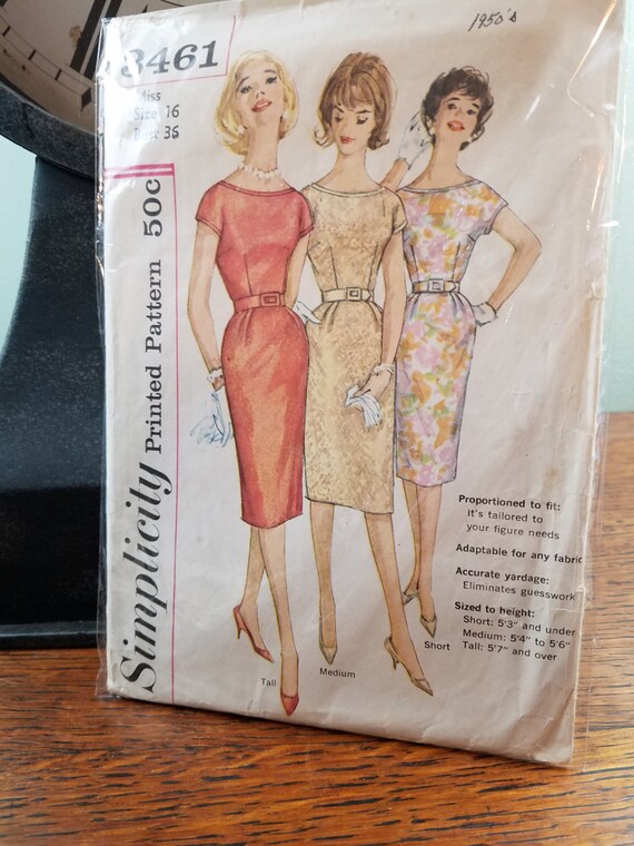 Vintage Simplicity 3461 Ladies One Piece Dress Junior And Etsy