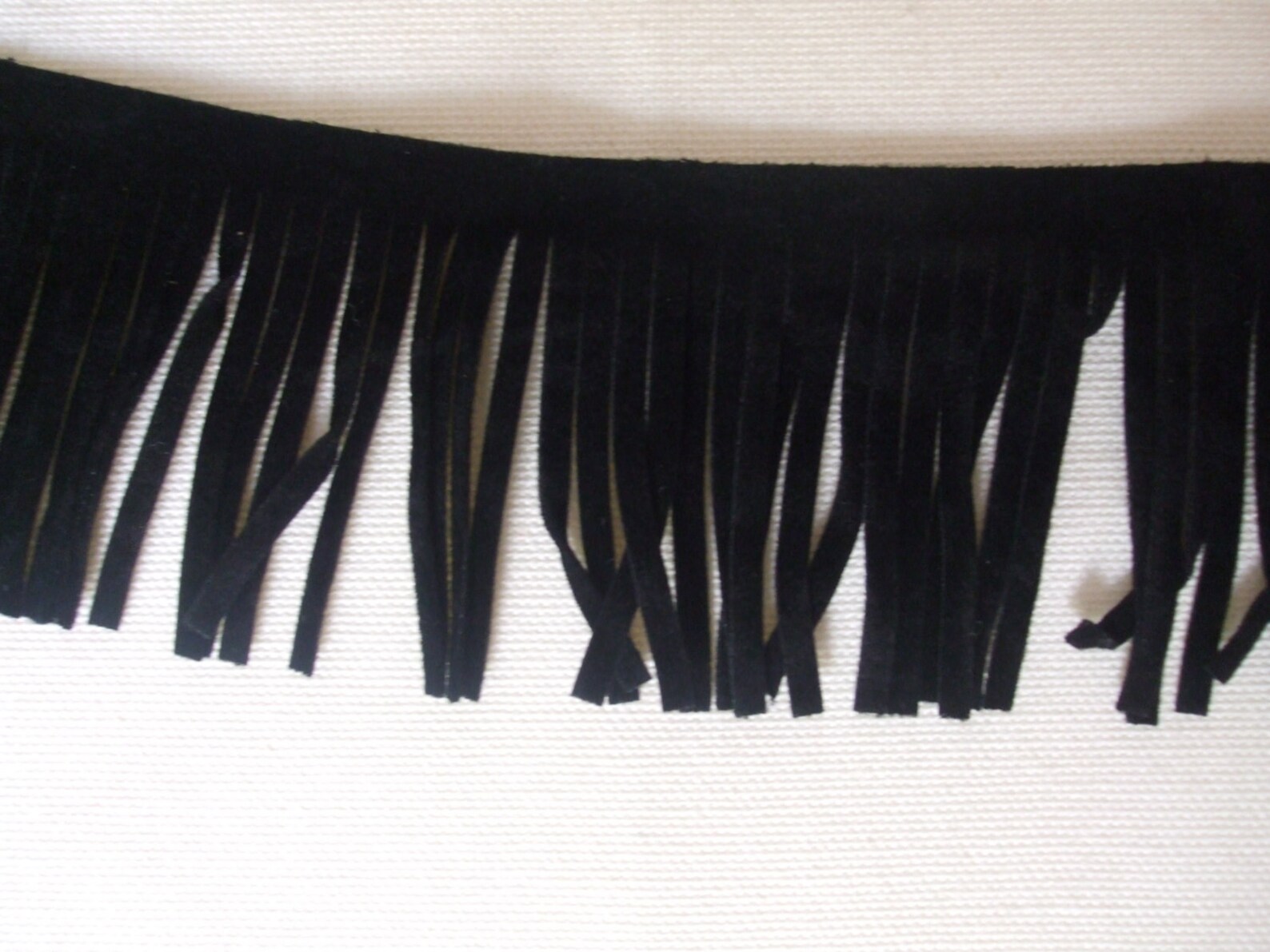 Suede Fringe Trim Black Fringe Faux Leather Fringe Trim Etsy