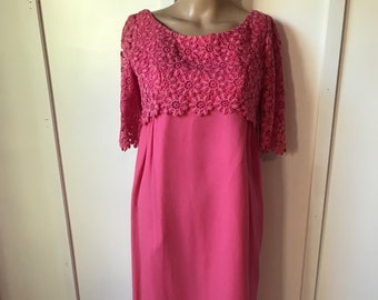 Dark pink maxi dress with train