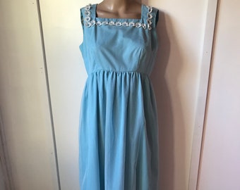 Light blue swiss dot maxi dress