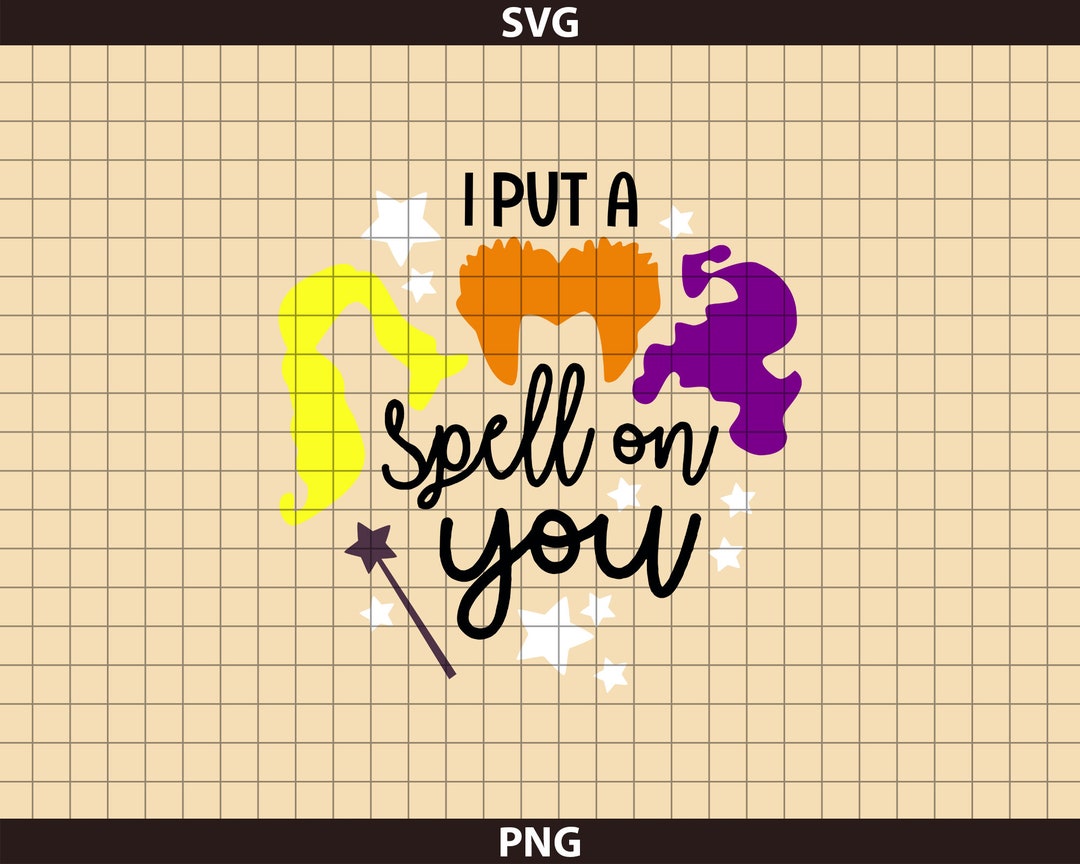 Hocus Pocus I Put A Spell on You PNG File Download Vintage - Etsy