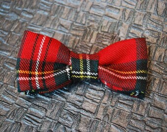 Red Plaid Hair Bow
