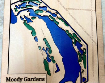 Custom Laser Engraved Golf Course Map (Coaster or Wall Art)