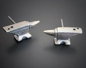 Sterling Silver Anvil Post Earrings Handmade By Joy Kruse Wild Prairie Silver Jewelry