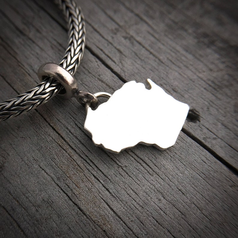 Sterling Silver State Of Wisconsin Charm Handmade Wild Prairie Etsy