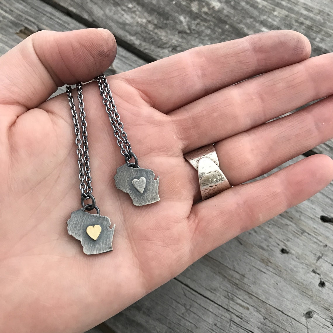 Sterling Silver Wisconsin Necklace Handmade Wild Prairie Etsy