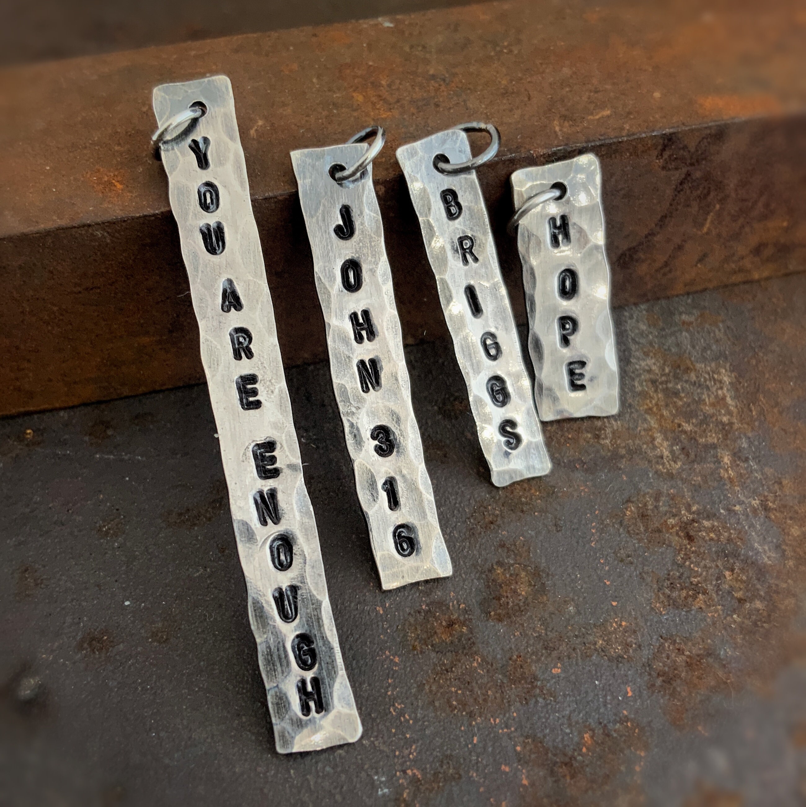 Sterling Silver Custom Stamped Tag Sterling Silver Tag Etsy