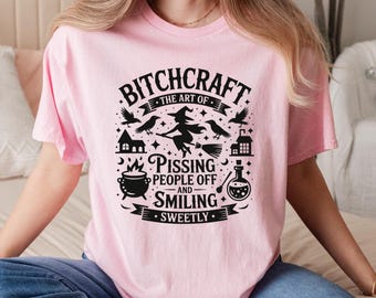 Witchy Graphic Tee: Bitchcraft Funny Halloween Shirt