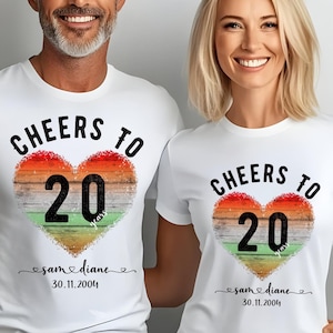 Personalized 20th Anniversary T-Shirt: Cheers to Twenty Years