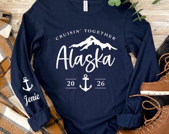 Alaska Cruise 2026 Long Sleeve T-Shirt, Custom Alaska Group Gift, Bella Canvas Tee