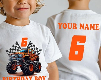 Custom Monster Truck Birthday Boy Shirt: Personalized Race Party