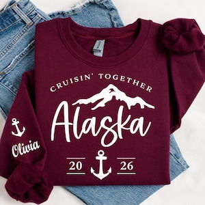 Custom Alaska 2026 Group Trip Sweatshirt: Alaska Cruise Gift image 7