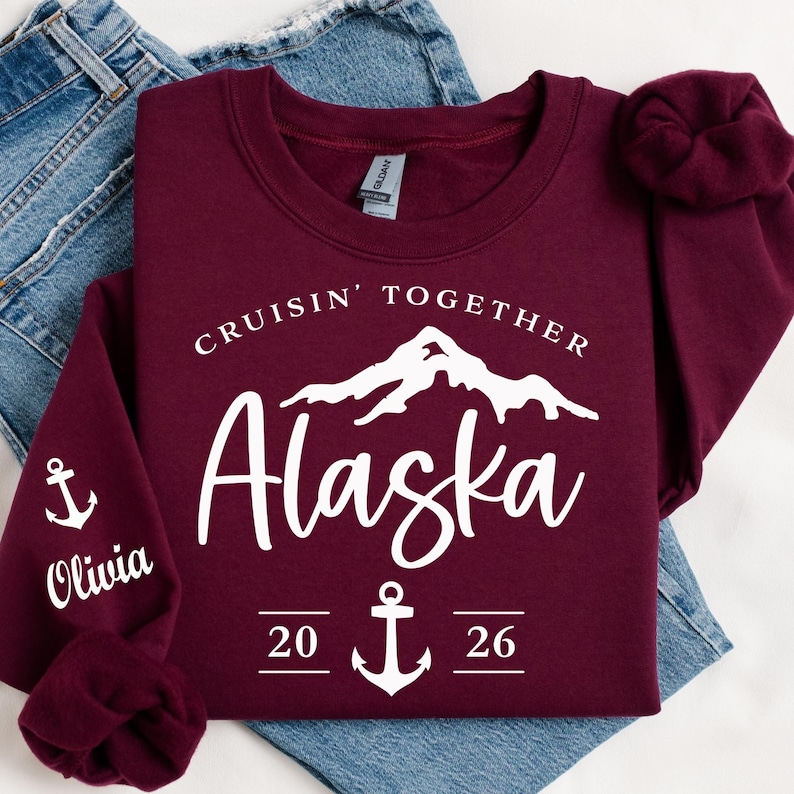 Custom Alaska 2026 Group Trip Sweatshirt: Alaska Cruise Gift image 7