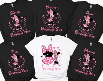 Minnie Mouse Birthday Girl Shirt, Disney Family Matching T-Shirt