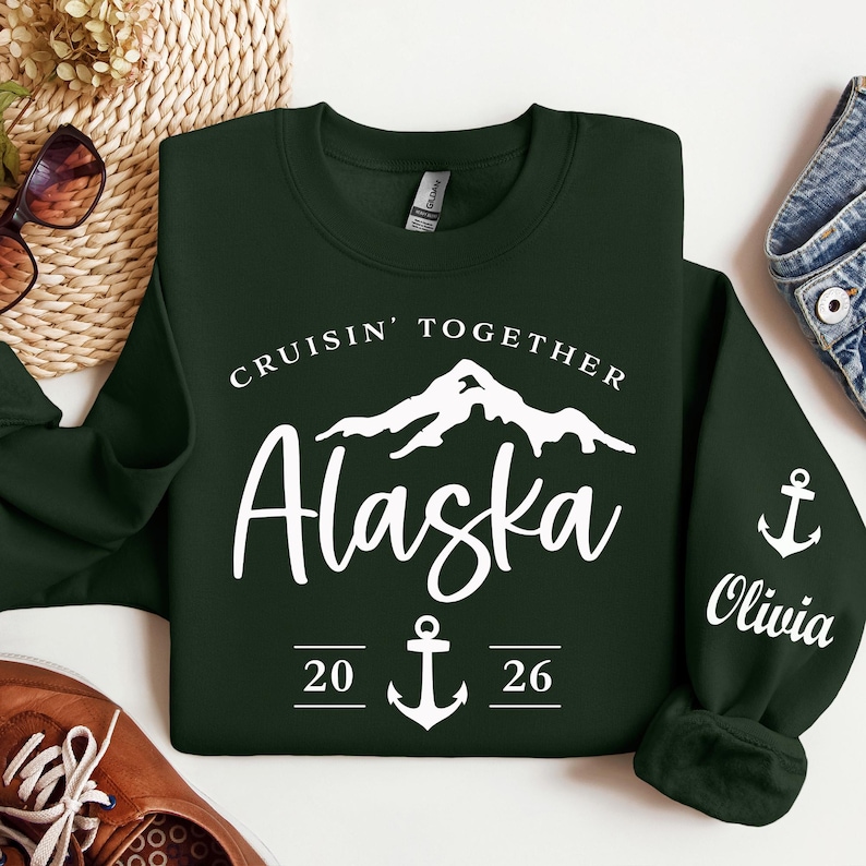 Custom Alaska 2026 Group Trip Sweatshirt: Alaska Cruise Gift image 9