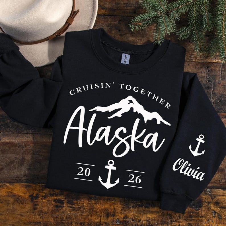 Custom Alaska 2026 Group Trip Sweatshirt: Alaska Cruise Gift image 3
