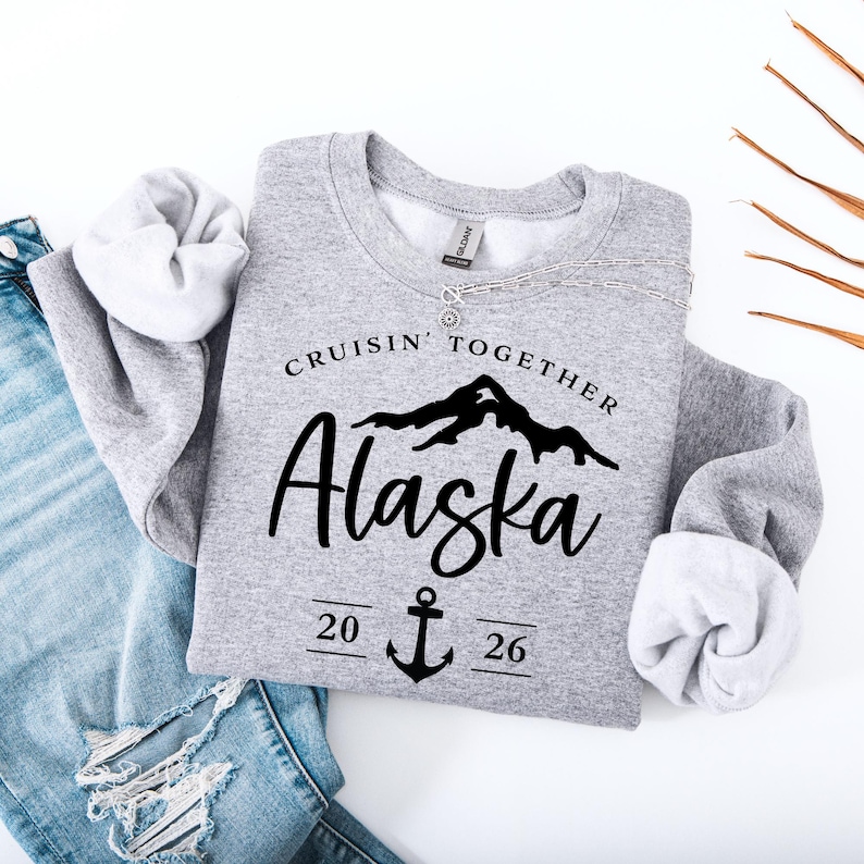 Custom Alaska 2026 Group Trip Sweatshirt: Alaska Cruise Gift image 6