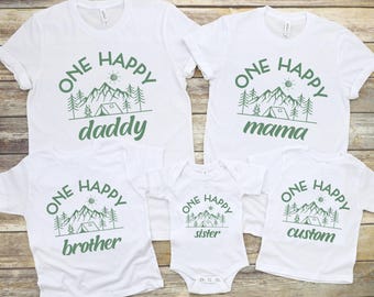 One Happy Camper 1st Birthday Shirt: Custom Family Camping Tee