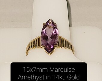 Amethyst Marquise in 14kt. Gold