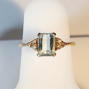 Blue Topaz/Diamond Ring