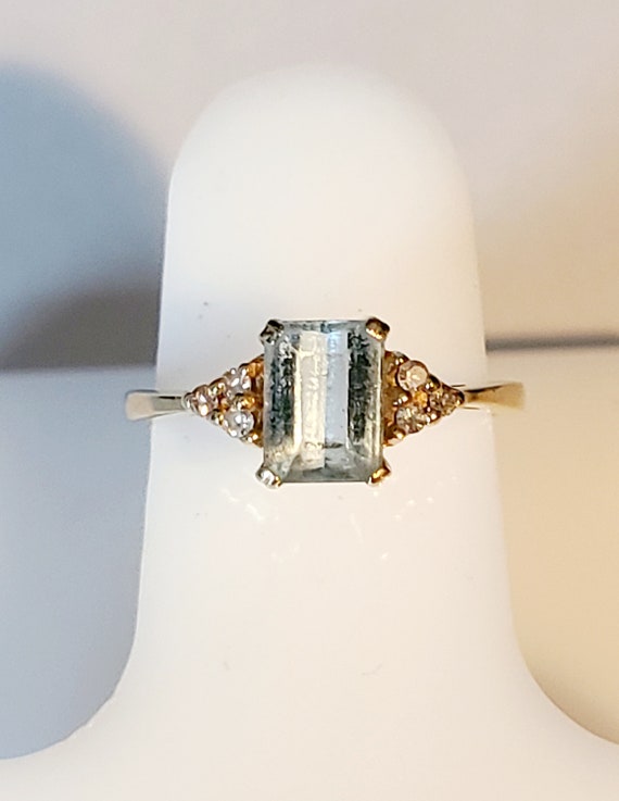 Blue Topaz/Diamond Ring