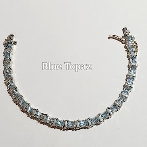 Blue Topaz Tennis Bracelet