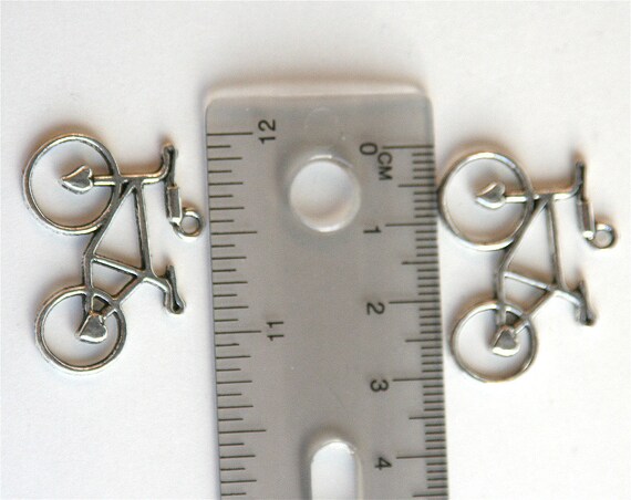 Tandem Bicycle Charm Sterling Silver Antiqued Finish Tandem Bicycle Charm Sterling Silver Antiqued Finish