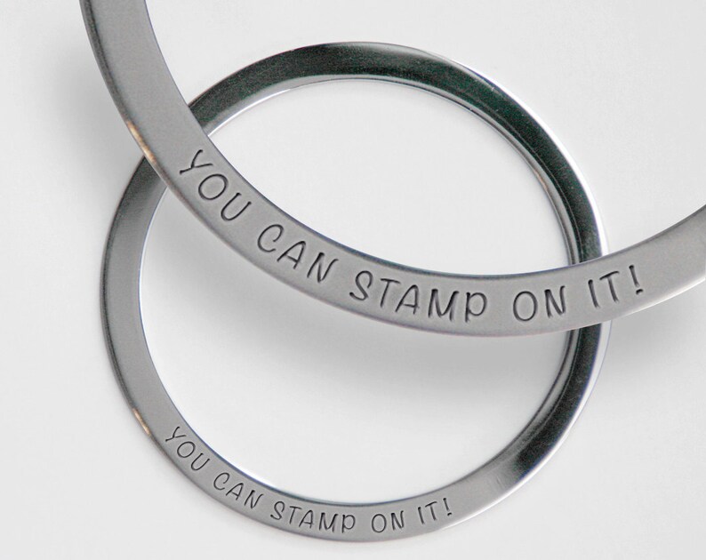 STAINLESS STEEL Stamping Blank Disc Bangle Bracelet. Flat Etsy