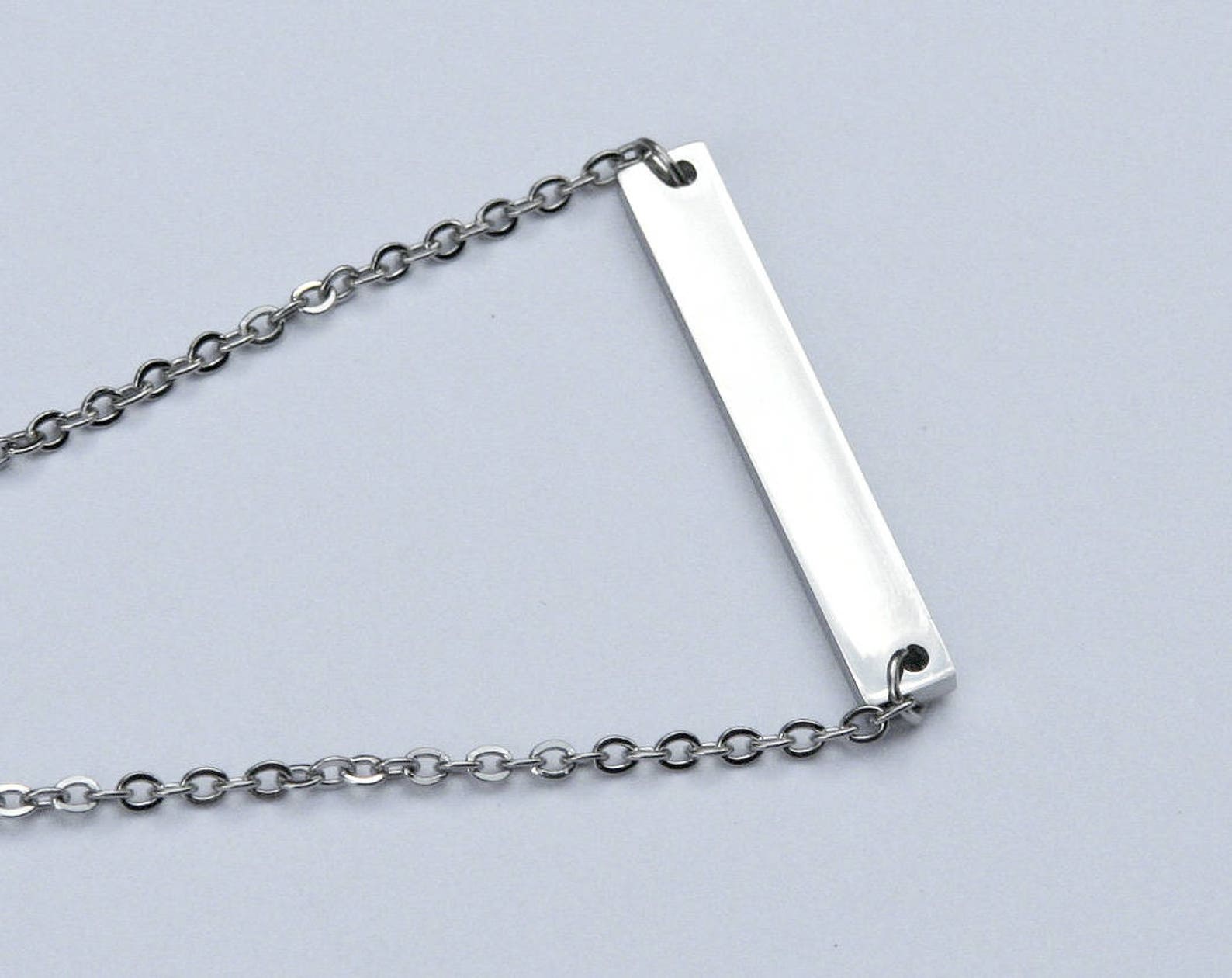 Stainless Steel Bar Necklace Pendant With Stamping Blank Tag Etsy
