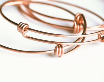 ROSE GOLD Edelstahl vakuumplattiert TRIPLE Loop expandierbar Armreif Armband. Anlaufgeschützt, überlegene Beschichtung. Stapeln (SKU31)
