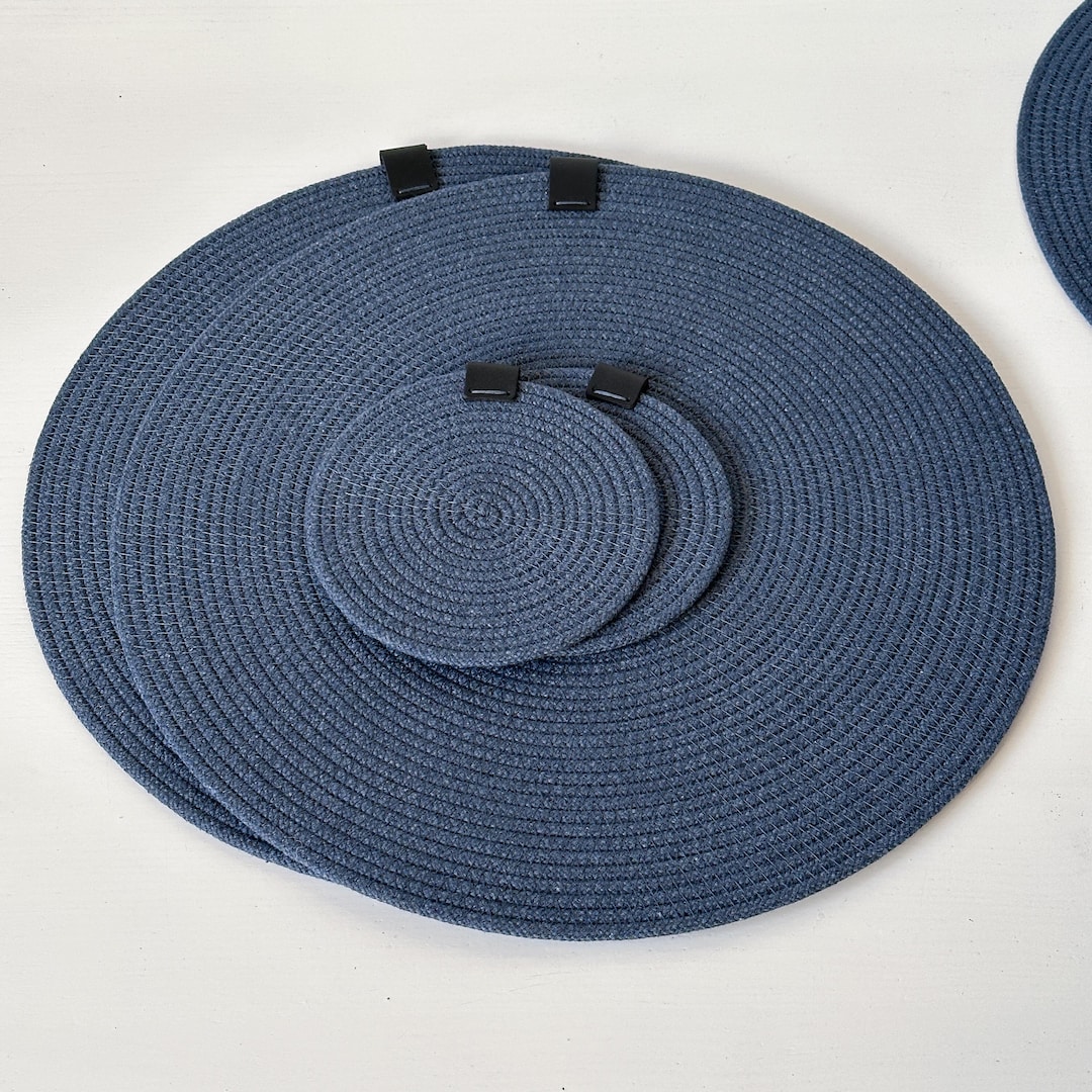 Washable Cotton Rope Placemat - Colorful Round Table Dining Mats and ...