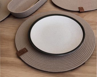 Round Cotton Rope Placemats for Dining Table - Set of 4 Dining Table Mats, Perfect for Holiday and Fall Table Setting