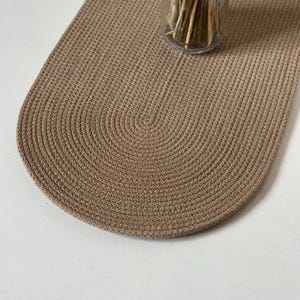 Runner da tavolo in corda di cotone lavabile, tovagliette ovali - eleganti centrotavola, decorazioni per la tavola