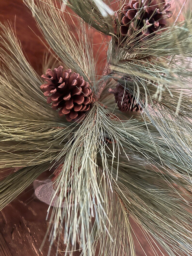 Long Needle Pine Tree With Pinecones and Burlap Basechristmas - Etsy