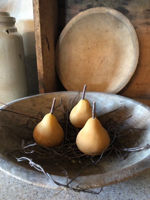 Primitive Pear Bowl Fillers ~ Ornies  Set of 6 