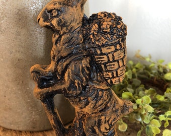 Blackened Beeswax Uncle Wiggly Bunny #039 ~Easter~Easter Bunny~Spring~Primitive~