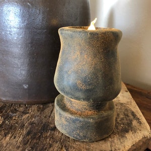 Blackened Beeswax Lantern Flicker Light #563 ~Primitive~Early Lighting~Tea Light~