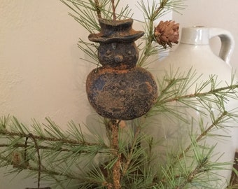 Enfeites de boneco de neve de cera de abelha enegrecida nº 437 ~Natal~Primitivo~Feriado~Inverno~Enfeites