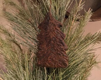 Blackened Beeswax Christmas Tree/Evergreen Tree Ornament #431