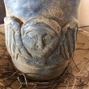 Geschwärztes Bienenwachs Großlicht Engel #561~Primitiv~Grabstein Engel~Teelicht~Schranklicht~