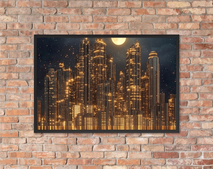 Featured listing image: Cityscape Night Poster: Luxurious Lights