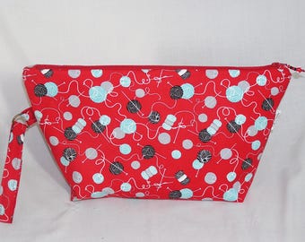 Yarn Balls on Red Beckett Bag