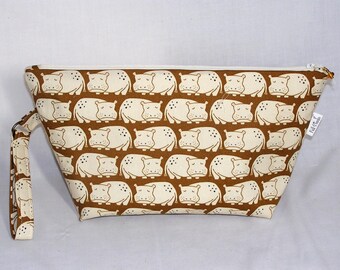 Weary Hippos in Tan Beckett Bag