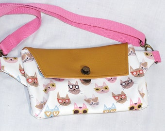 Cats in Glasses Faux Leather Haralson Belt Bag