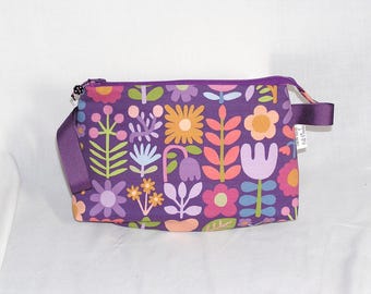 Violet Floral Grid Tall Mia Bag